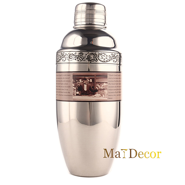 Bình lắc shaker inox 304 Mirror Chaplin 500ml